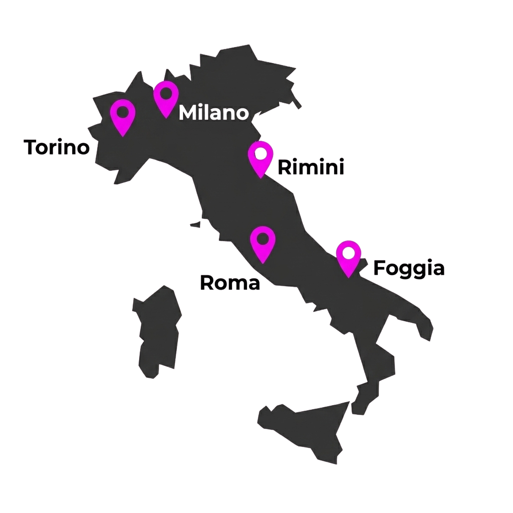 Mappa Hub Socialee in Italia